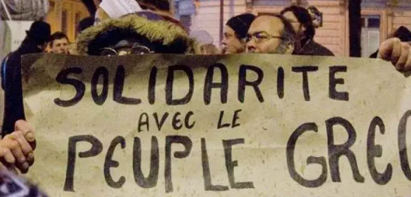 rassemblement de soldarité avec le peuple grec à la veille du référendum... (archives DR)