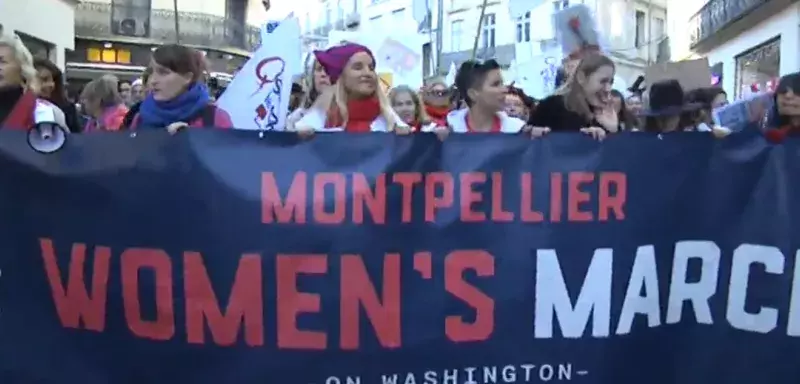 Plus d'un millier de personnes à pris part à la Women's March de Montpellier ! (Capture d'écran TVSUD)