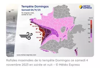 Tempête en France : après Ciaran, voila Domingos avec de violentes rafales de vent sur la façade l’Atlantique