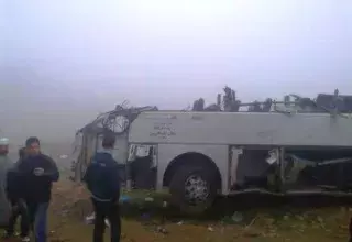  Le bus de marque Hyundai a dérapé. (Photo : El Watan) 