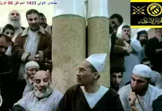 Ali Belhadj, au milieu de la photo (capture d'écran d'une vidéo de propagande)