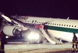 Un Airbus A 320 d'Alitalia n'a pas réussi à ouvrir le train d'atterrissage lors de son atterrissage