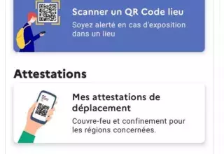 Le bloc renvoyant vers les attestations de déplacement n'a jamais disprau de l’application, assure le gouvernement