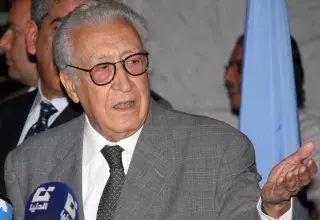 Le médiateur de l'ONU et de la Ligue Arave Lakhdar Brahimi... (Xinhua)