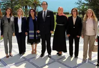 les huit femmes membres du gouvernement tunisiens... (DR)