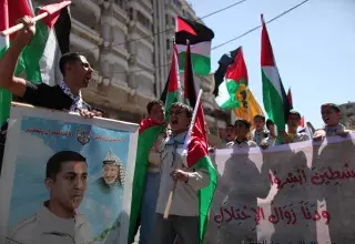 Les palestiniens se mobilisent pour la "Journée des prisonniers". (Xinhua) Les palestiniens se mobilisent pour la "Journée des prisonniers". (Xinhua)