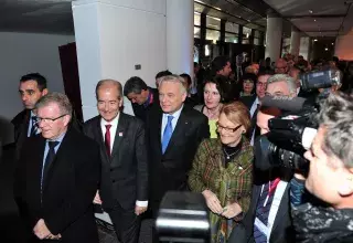 Hélène Mandroux, au côté de Jean-Marc Ayrault et dérrière Jean-Pierre Moure. (© Montpellier Agglomération) 