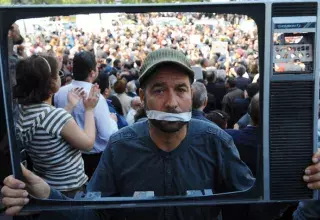 Manifestation de journalistes à Tunis pour la liberté de la presse (DR)