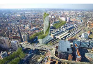 Situé à proximité immédiate de la gare Matabiau, le projet prend la forme d’une tour de 40 étages et 150 m de hauteur. (© Studio Libeskind/Compagnie de Phalsbourg)