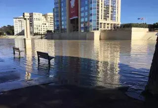 Le niveau du Lez, ce vendredi 2 mars 2018 à Montpellier, sur les coups de 13h. (Photos Adrien Four/Agate Météo)