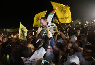 A Ramallah, des scènes de liesse ont accueilli la libération des prisonniers (Xinhua)