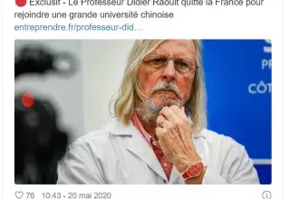 Le Pr Didier Raoult décide de quitter la France